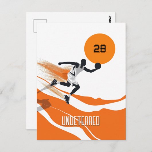 Oranje Basketball Briefkaart (Voorkant / Achterkant)