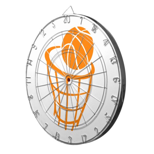 Oranje Basketball Dartbord (Voorkant Rechts)