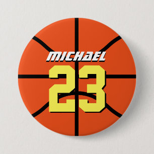 Oranje Basketball Sportteam Button Pin