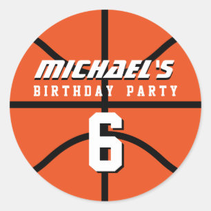 Oranje Basketball Sticker Sports Birthday Party