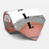 Oranje Basketballen Patroon Stropdas (Opgerold)