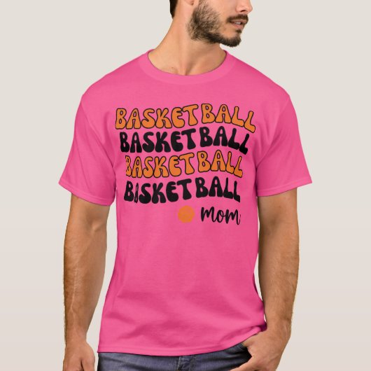 Oranje basketbalmoeder t-shirt (Voorkant)