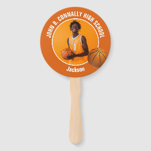 Oranje Basketbalspeler Foto Hoge School Geest Handwaaier