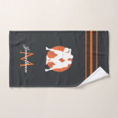 Oranje basketbalspeler of coach cadeau aangepaste  handdoek (Handdoek)