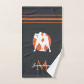 Oranje basketbalspeler of coach cadeau aangepaste  handdoek (Handdoek)