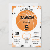 Oranje basketbaluitnodiging kaart (Voorkant)