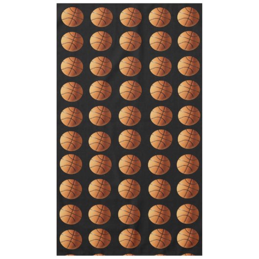 Oranje baskons op zwart, groot tafelblad tafelkleed (Voorkant)