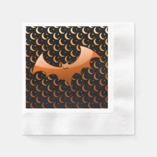 Oranje Bat Quarter Moons Luncheon Napkins Servetten (Voorkant)