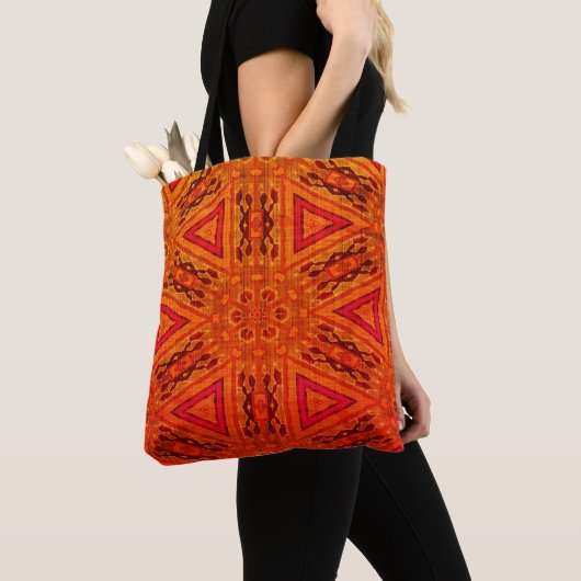 Oranje Batik Design Canvas tas (Dichtbij)