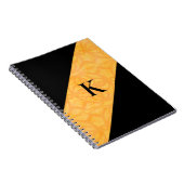 Oranje batik zwart monogram Notitieboek (Rechterzijde)