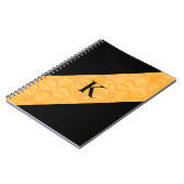 Oranje batik zwart monogram Notitieboek (Linkerzijde)
