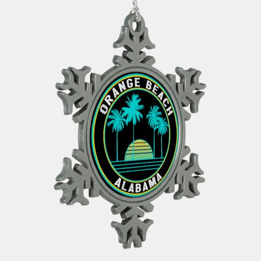 Oranje Beach Alabama Tin Sneeuwvlok Ornament (Links)