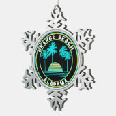Oranje Beach Alabama Tin Sneeuwvlok Ornament (Rechts)