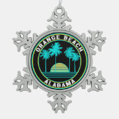 Oranje Beach Alabama Tin Sneeuwvlok Ornament (Voorkant)