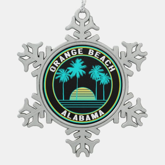 Oranje Beach Alabama Tin Sneeuwvlok Ornament (Voorkant)