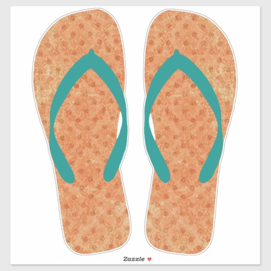 Oranje Beachy Teenslippers Beach Sandalen Sticker (Vel)