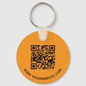 Oranje Bedrijf Promotionele Logo QR Code Sleutelhanger (Achterkant)