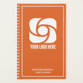 Oranje bedrijfslogo aangepaste zakelijke planner 2 (Voorkant)
