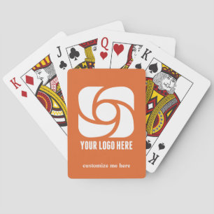 Oranje bedrijfslogo op maat zakelijke marketing pokerkaarten
