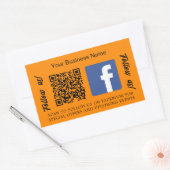 Oranje bedrijfsnaam qr code Facebook Rechthoekige Sticker (Envelop)
