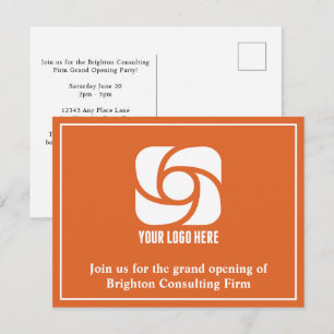Oranje bedrijfsreclame zakelijk logo briefkaart