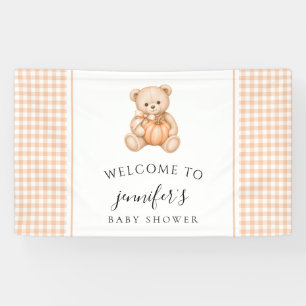Oranje Beer Pompoen babyshower welkomstbanner Spandoek