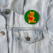 Oranje Beer Ronde Button 5,7 Cm (In situ)