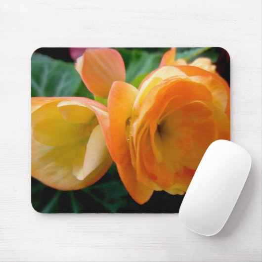Oranje Begonia Mousepad Muismat (Met muis)
