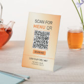 Oranje & beige Achtergrond Pedestal Sign Reclamebord Met Voetstuk (Insitu)