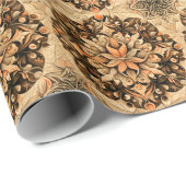 Oranje beige bruine decoratie esthetische achtergr cadeaupapier (Rol Hoek)