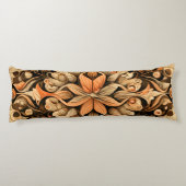 Oranje beige bruine decoratie esthetische achtergr lichaamskussen (Achterkant)