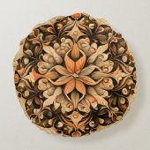 Oranje beige bruine decoratie esthetische achtergr rond kussen (Achterkant)