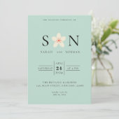 ORANJE BEIGE PIOENEN CHINOISERIE KAART (Staand voorkant)