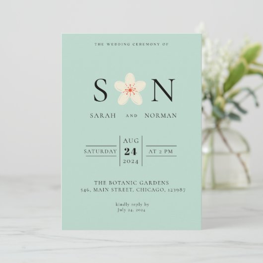 ORANJE BEIGE PIOENEN CHINOISERIE KAART (Staand voorkant)