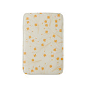 Oranje Beige Retro Y2K 70s bloempatroon Badmat (Voorkant Verticaal)