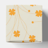 Oranje Beige Retro Y2K 70s bloempatroon Bedankdoosjes (Bovenkant)