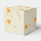 Oranje Beige Retro Y2K 70s bloempatroon Bedankdoosjes (Achterkant)