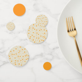 Oranje Beige Retro Y2K 70s bloempatroon Confetti