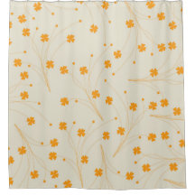 Oranje Beige Retro Y2K 70s bloempatroon