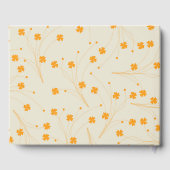 Oranje Beige Retro Y2K 70s bloempatroon Gastenboek (Achterkant)