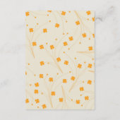 Oranje Beige Retro Y2K 70s bloempatroon Informatiekaartje (Achterkant)