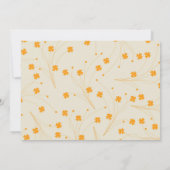 Oranje Beige Retro Y2K 70s bloempatroon Kaart (Achterkant)