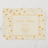 Oranje Beige Retro Y2K 70s bloempatroon Kaart (Voorkant / Achterkant)