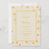 Oranje Beige Retro Y2K 70s bloempatroon Kaart (Voorkant)