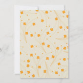 Oranje Beige Retro Y2K 70s bloempatroon Kaart (Achterkant)