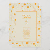 Oranje Beige Retro Y2K 70s bloempatroon Kaart (Voorkant / Achterkant)