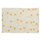 Oranje Beige Retro Y2K 70s bloempatroon Kussensloop (Achterkant)