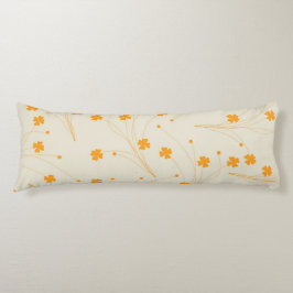 Oranje Beige Retro Y2K 70s bloempatroon Lichaamskussen