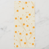 Oranje Beige Retro Y2K 70s bloempatroon Menu (Achterkant)