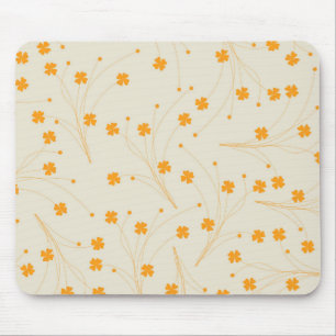 Oranje Beige Retro Y2K 70s bloempatroon Muismat